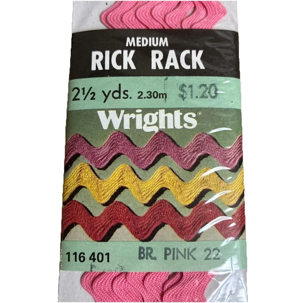Wright's Sewing RICK RACK Pink Blue Medium 1/2